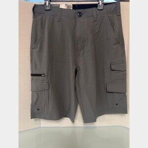 IRON Clothing Co Men's Flex Waistband Stretch Twill Multi Pocket Cargo Short-32